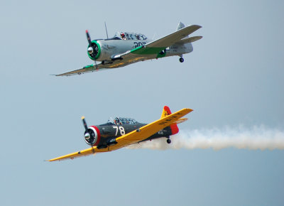 Pair of T-6 trainers