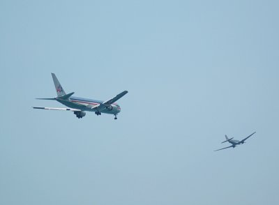 American Airlines Boeing 767 and DC-3