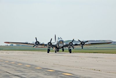 B-17 Flying Fortress on runway