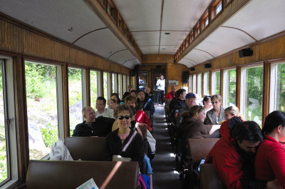 Mom on train