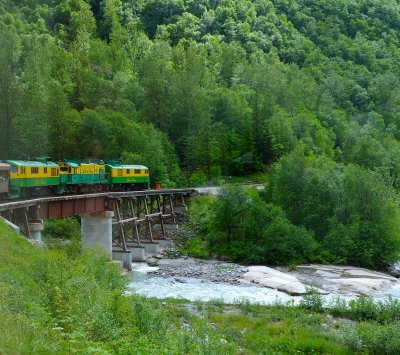 Train over bridge