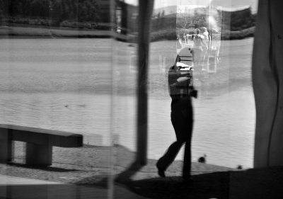 window girl reflection.