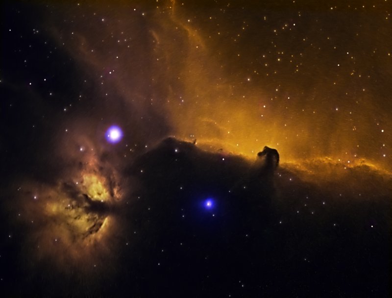 THE HORSEHEAD AND FLAME NEBULAE