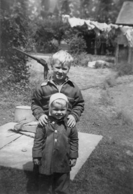 Rainer Bessel, back, Hans Bessel, front, Paisley Ontario