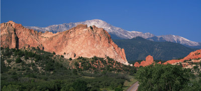 Garden of Gods with Pikes Peak Panorama