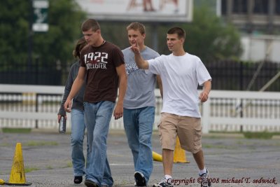 OK, these cones over here are safe to hit...
