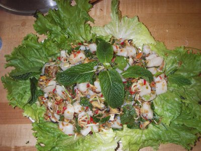Seafood salad, composed