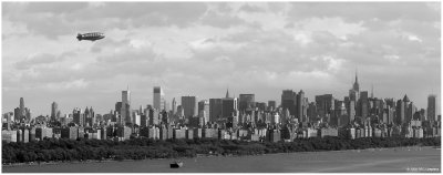 Direct TV Blimp Over Manhattan