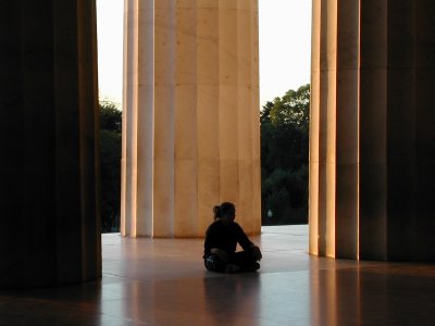 Reflecting at Lincoln Memorial