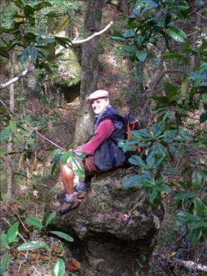 Bob overlooking another sink hole