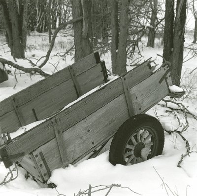 wagon and snow
