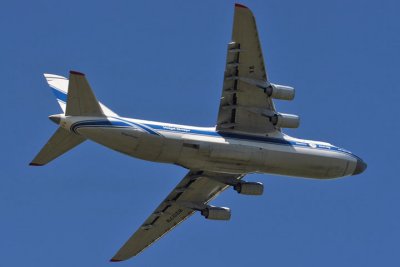 RA82079 after take off from CLT.  AN-124