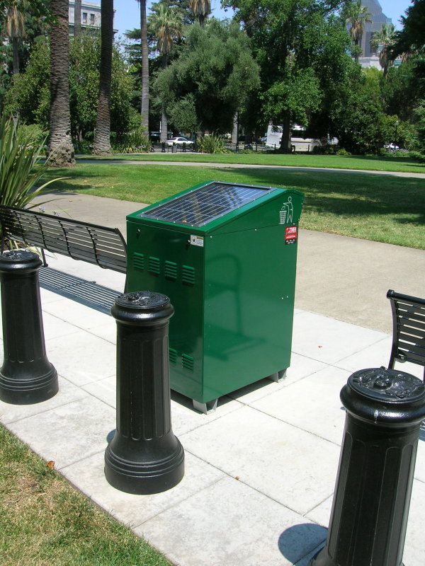 Solar Powered Recycling Bin