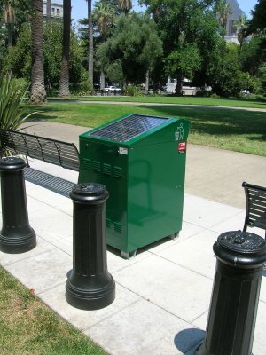 Solar Powered Recycling Bin