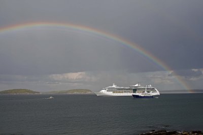 Rainbow over Cruise Ship - Bar Harbor ME_7418.jpg