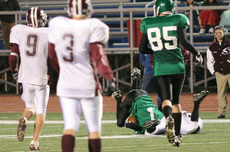 Shane ONeil goes down after making a big reception late in the game
