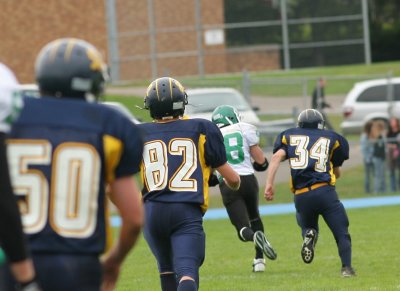 Chris Perry pulls in Luke Daly's pass for a 70 yard touchdown