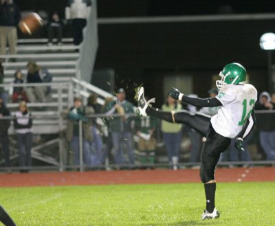 Luke Daly getting off one of seven punts for the night