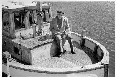 Boat Builder Verner Ohlsson at his boat