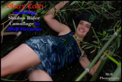 HGRP Model Stacey Leigh Modeling Shadow Rider Camo Clothing