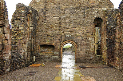 Crossraguel Abbey in rain - Scotland