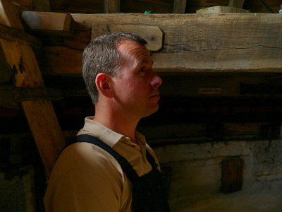 Gilbert inspecting the mill