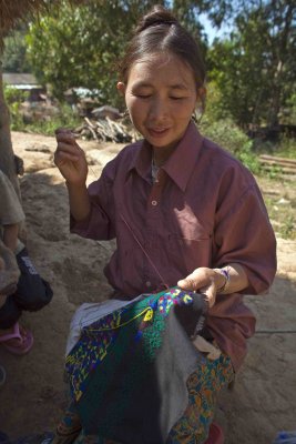 Embroidery in the Yao Mien village of JhongXa - Laos