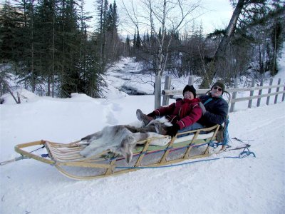 Joy and Dick in the sled 1.JPG