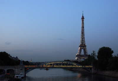 Eiffel tower after sundown