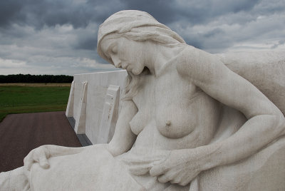 Mourner at the Vimy Memorial