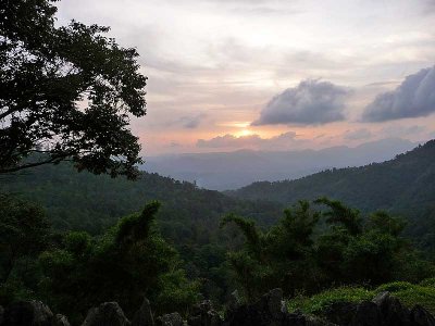 Sunset at Hunas Falls.