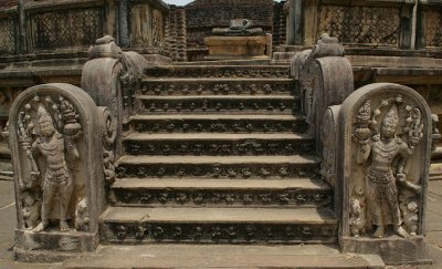The Vatadage ornate stone stairway