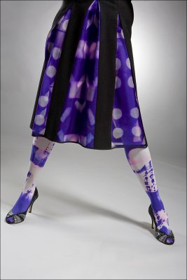  Jessie's Wool and Silk Organza Shibori Dress and Shibori Tights
