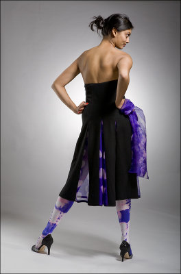 Jessie's Wool and Silk Organza Shibori Dress and Shibori Tights
