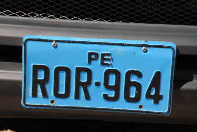 Peruvian license plate (blue)