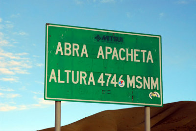Abra Apacheta - elevation 4746m