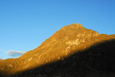 Shadow of the setting sun on the Andes
