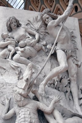 Les chasseurs dalligator (Les Nubiens) by Ernest Barrias, 1894