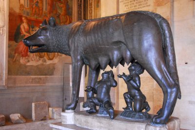 Romulus and Remus nursed by the She-wolf of Rome, the emblem of Rome, Sala della Lupa, Palazzo dei Conservatori