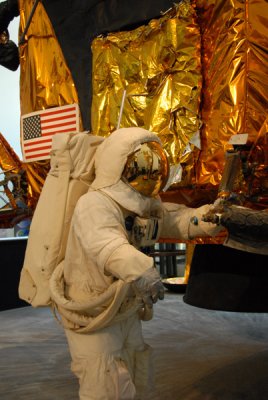 Space Suit with the Lunar Lander