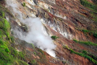 Large steam vent in the eroded crater, Taal Volcano
