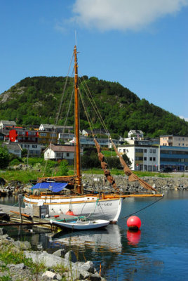 Antique wooden sailboat, the Frigg, Ålesund