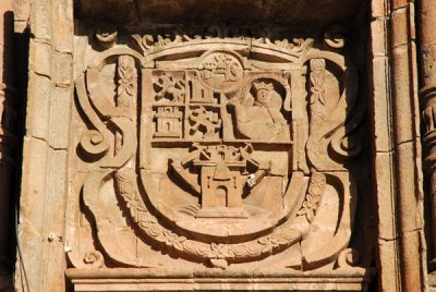 Facade detail, right side entrance, Jesuit Church, Cusco