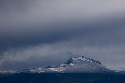 Buttes with snow window light
