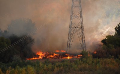 Fire in the Scott M. Matheson wetlands