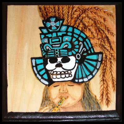 Aztec with Tourqois Skull Headdress