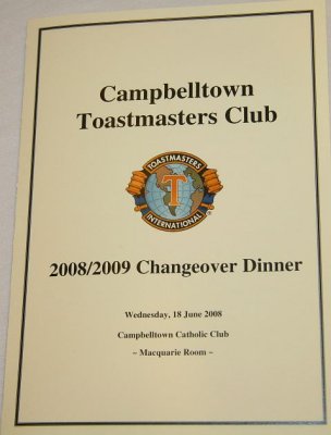 Campbelltown TM Changeover Dinner 2008/09