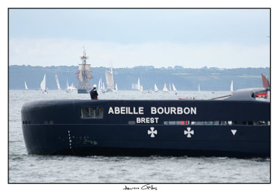 La plage arrire de l'Abeille Bourbon et les voiliers de Brest 2008