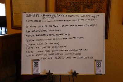 mini-meet agenda in La Posada hallway