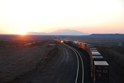 rush hour at sunset